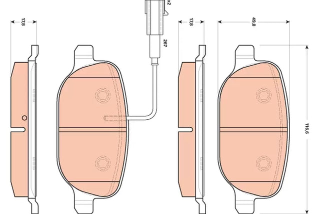 Brake Pad Set, Disc Brake GDB1851 - TRW