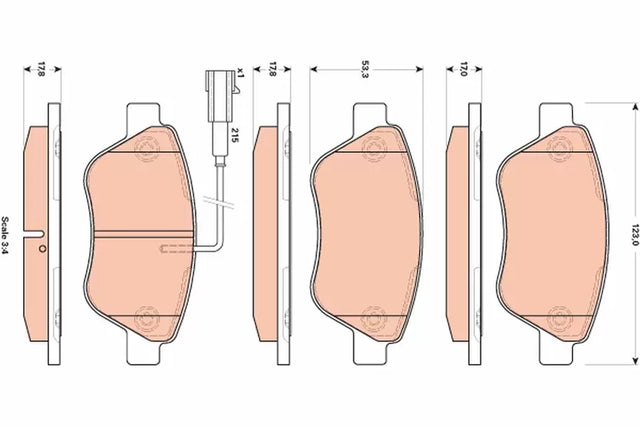 Brake Pad Set, Disc Brake GDB185 - TRW