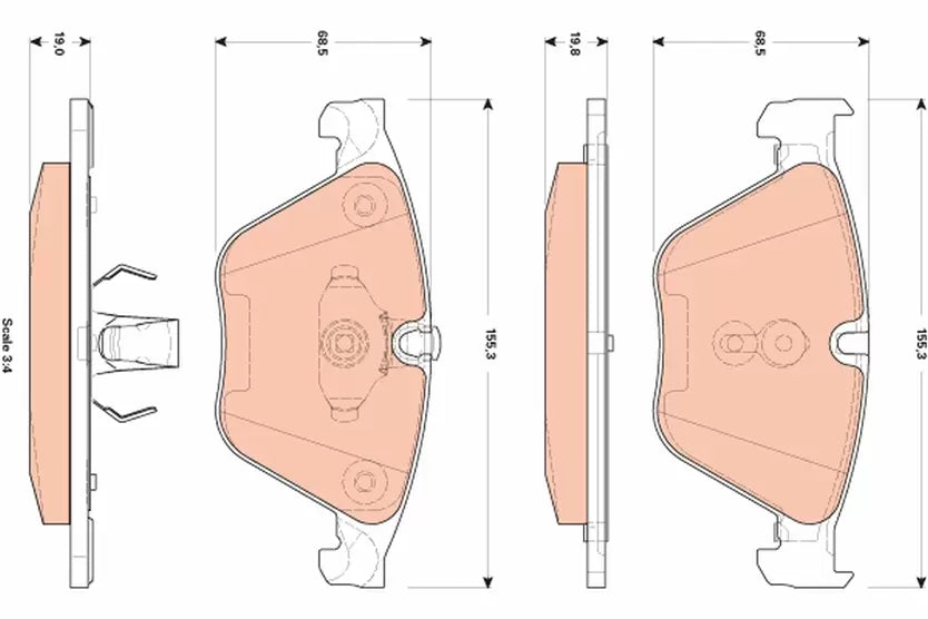 Brake Pad Set, Disc Brake GDB1854 - TRW