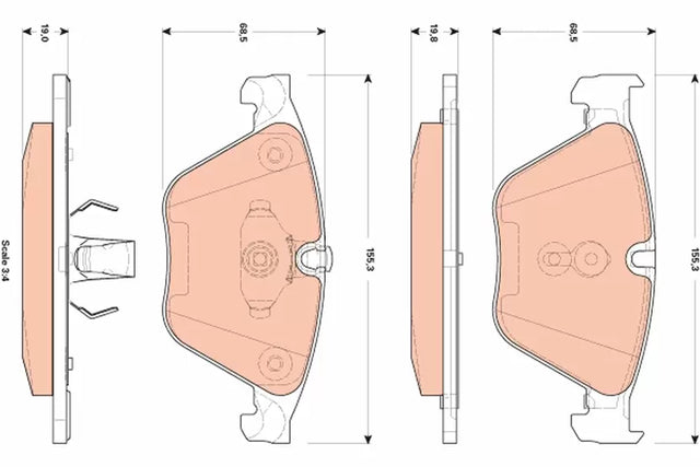 Brake Pad Set, Disc Brake GDB1854 - TRW