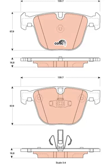 Brake Pad Set, Disc Brake GDB1857 - TRW