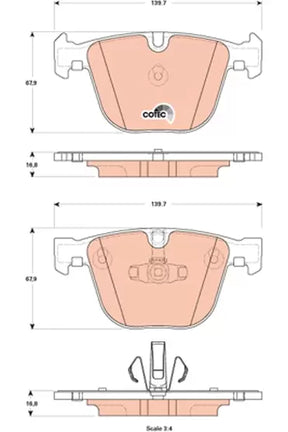 Brake Pad Set, Disc Brake GDB1857 - TRW