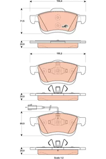 Brake Pad Set, Disc Brake GDB1864 - TRW