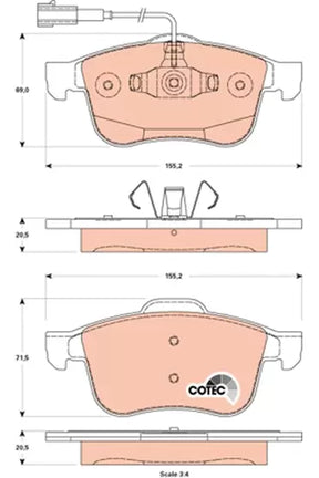 Brake Pad Set, Disc Brake GDB1880 - TRW