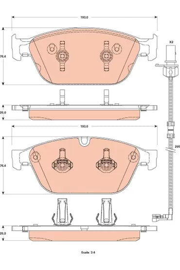 Brake Pad Set, Disc Brake GDB1884 - TRW