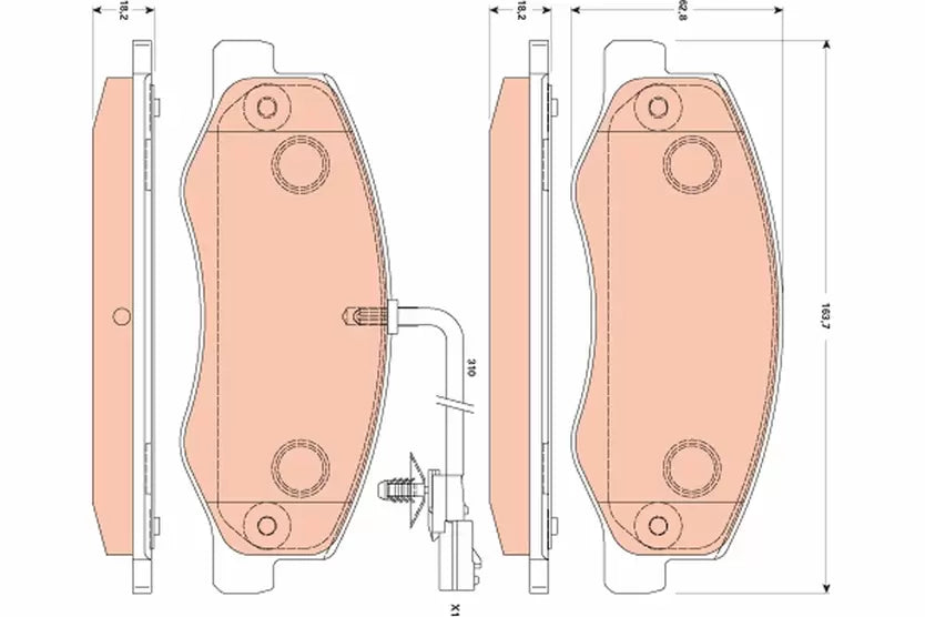 Brake Pad Set, Disc Brake GDB1885 - TRW