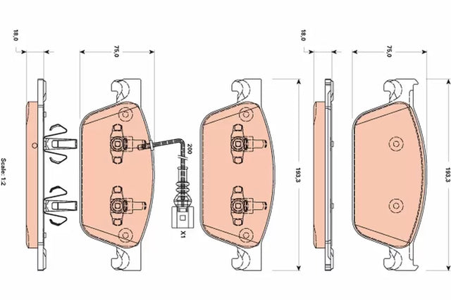 Brake Pad Set, Disc Brake GDB1887 - TRW