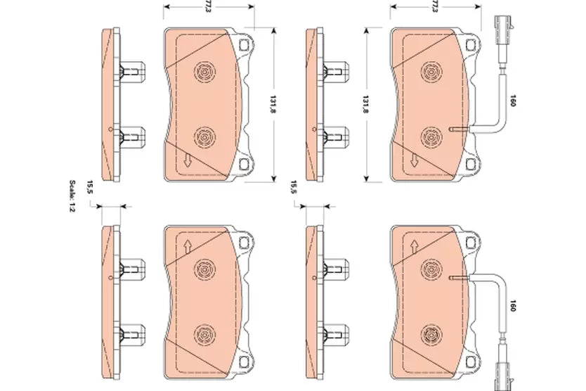 Brake Pad Set, Disc Brake GDB1888 - TRW