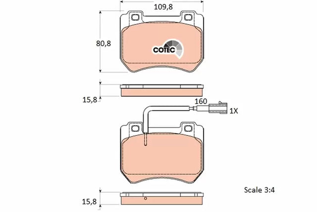 Brake Pad Set, Disc Brake GDB1904 - TRW
