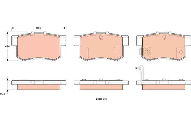 Brake Pad Set, Disc Brake GDB1923 - TRW