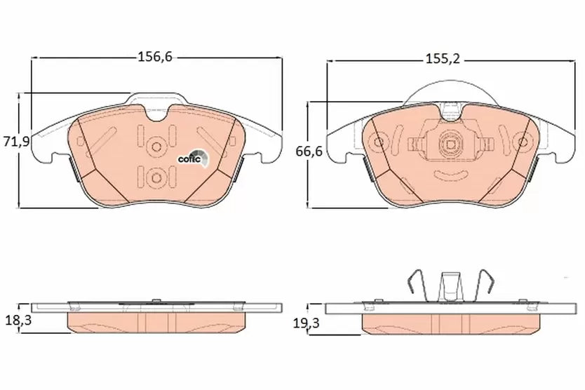 Brake Pad Set, Disc Brake GDB1925 - TRW