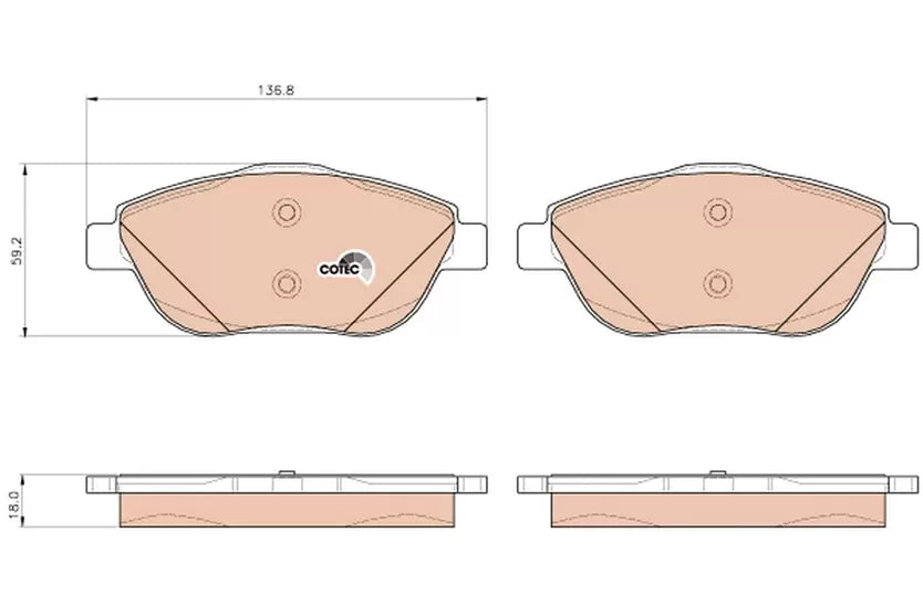 Brake Pad Set, Disc Brake GDB1926 - TRW