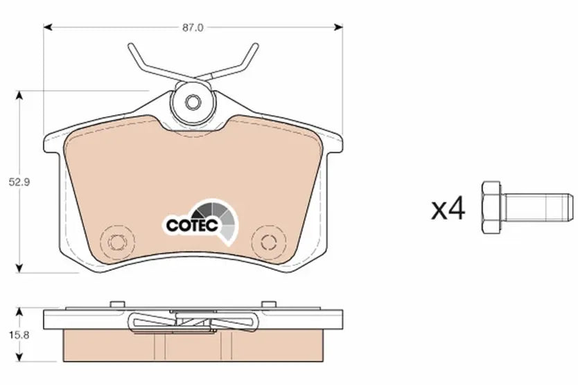 Brake Pad Set, Disc Brake GDB1973 - TRW