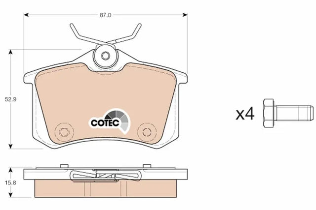 Brake Pad Set, Disc Brake GDB1973 - TRW