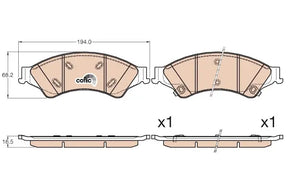 Brake Pad Set, Disc Brake GDB2005DT - TRW