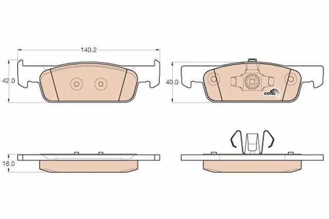 Brake Pad Set, Disc Brake GDB2016 - TRW