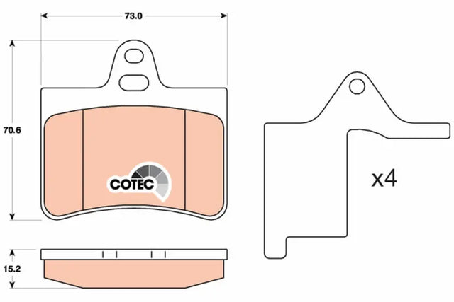 Brake Pad Set, Disc Brake GDB203 - TRW