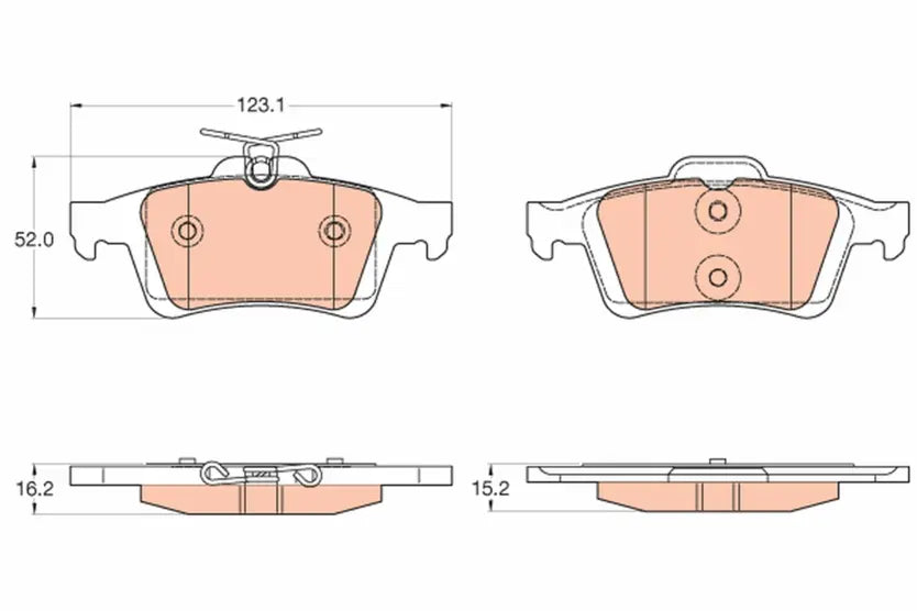 Brake Pad Set, Disc Brake GDB2033 - TRW