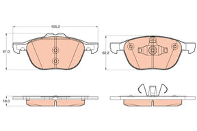 Brake Pad Set, Disc Brake GDB2043 - TRW