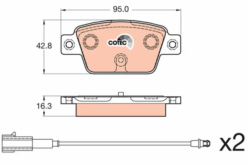 Brake Pad Set, Disc Brake GDB2254 - TRW
