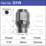 Chrome Nut G119 - Nice Products | Universal Auto Spares