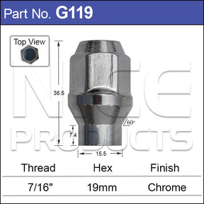 Chrome Nut G119 - Nice Products | Universal Auto Spares