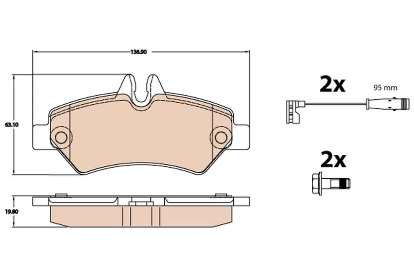Brake Pad Set, Disc Brake GDB2076 - TRW
