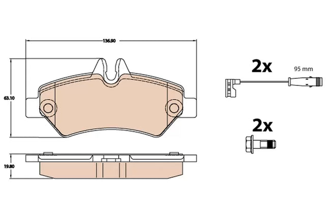 Brake Pad Set, Disc Brake GDB2076 - TRW