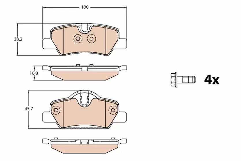 Brake Pad Set, Disc Brake GDB2088 - TRW