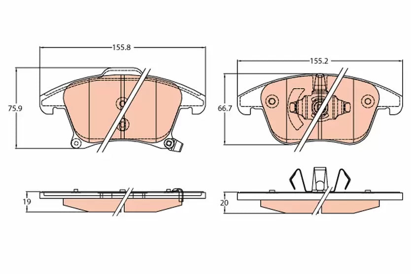 Brake Pad Set, Disc Brake GDB2092 - TRW