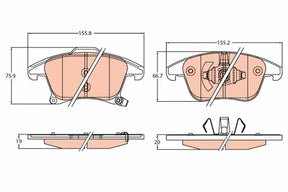 Brake Pad Set, Disc Brake GDB2092 - TRW