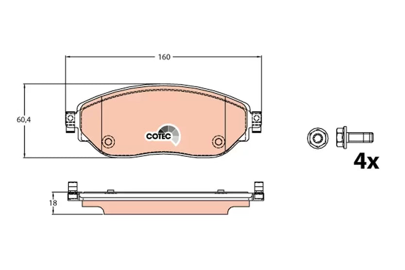 Brake Pad Set, Disc Brake GDB2096 - TRW