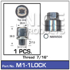 Lock Nuts (set of 1) M1-1LOCK - Nice Products | Universal Auto Spares