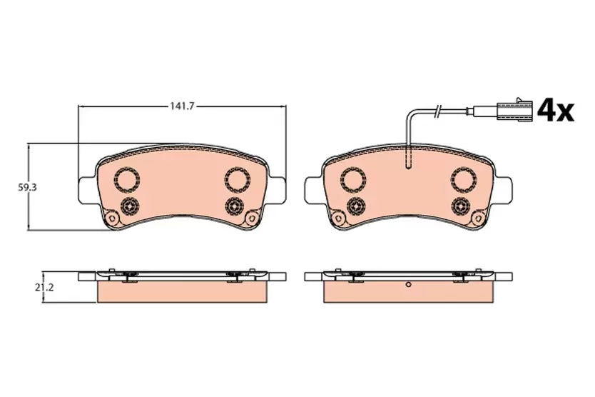 Brake Pad Set, Disc Brake GDB2106 - TRW