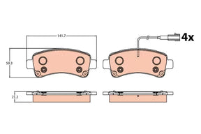 Brake Pad Set, Disc Brake GDB2106 - TRW