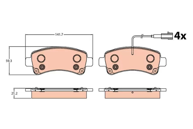 Brake Pad Set, Disc Brake GDB2106 - TRW