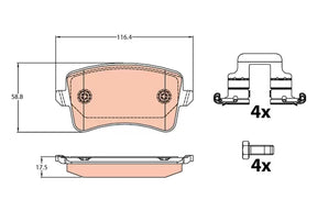 Brake Pad Set, Disc Brake GDB2107 - TRW