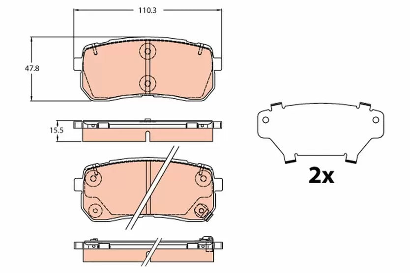 Brake Pad Set, Disc Brake GDB2112 - TRW