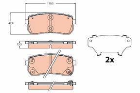 Brake Pad Set, Disc Brake GDB2112 - TRW