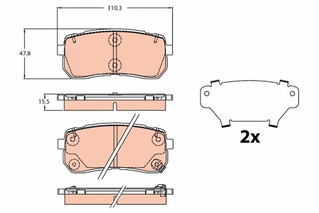 Brake Pad Set, Disc Brake GDB2112 - TRW