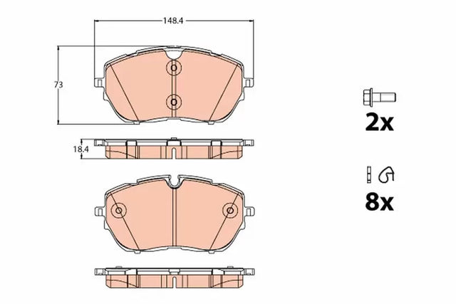 Brake Pad Set, Disc Brake GDB2121 - TRW