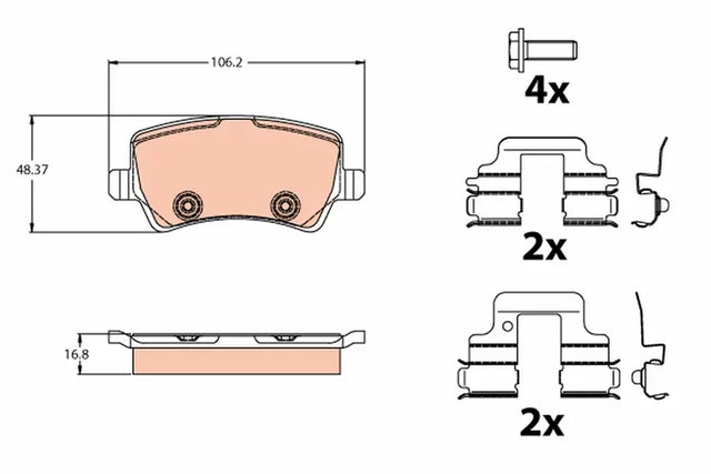 Brake Pad Set, Disc Brake GDB2125 - TRW