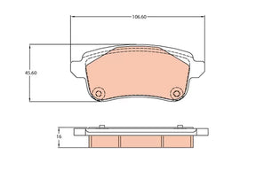 Brake Pad Set, Disc Brake GDB213 - TRW