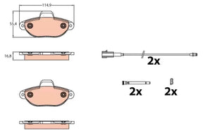 Brake Pad Set, Disc Brake GDB214 - TRW