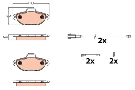 Brake Pad Set, Disc Brake GDB214 - TRW