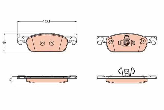 Brake Pad Set, Disc Brake GDB2157 - TRW