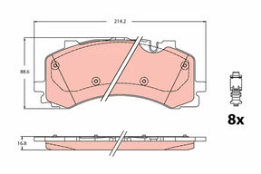 Brake Pad Set, Disc Brake GDB2238 - TRW