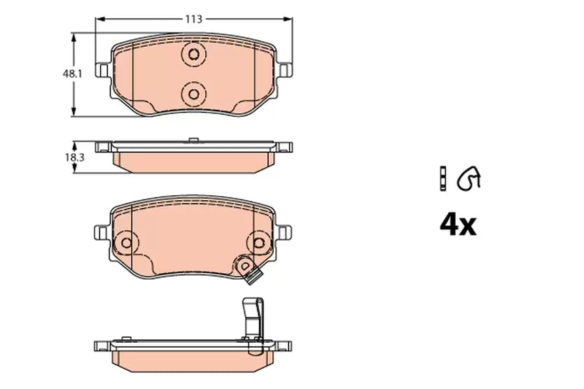 Brake Pad Set, Disc Brake GDB2270 - TRW