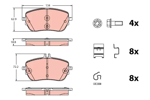Brake Pad Set, Disc Brake GDB233 - TRW
