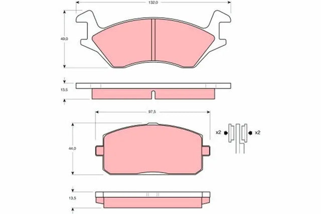 Brake Pad Set, Disc Brake GDB234 - TRW